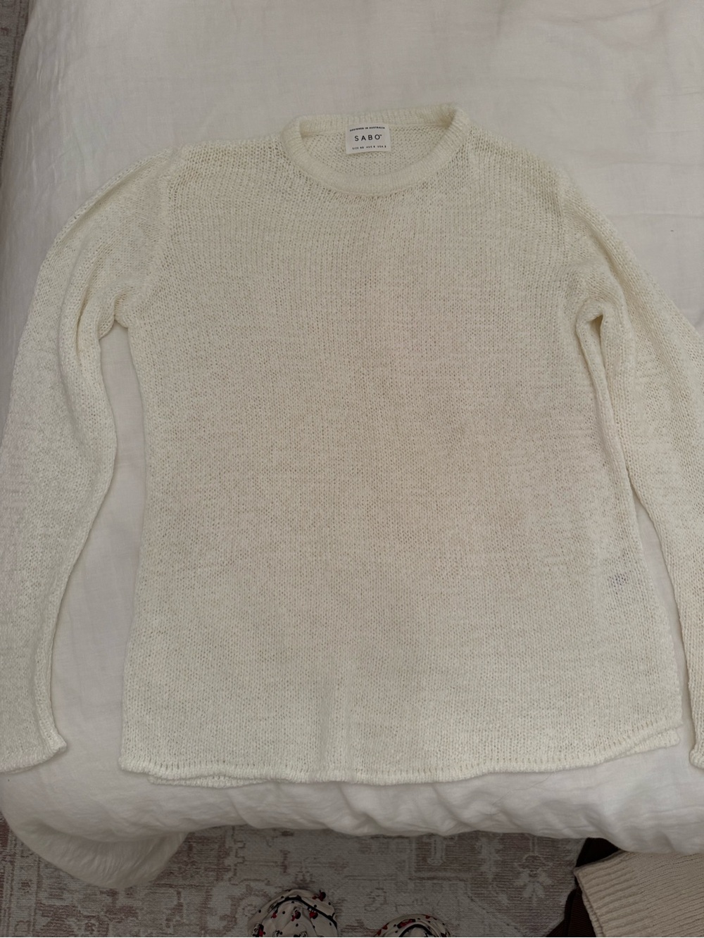SABO SKIRT Cream Knit Crewneck Sweater